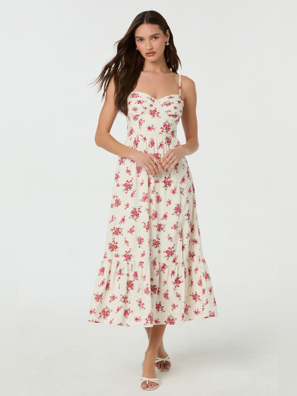 ASTR the Label Floral Pleated Bust Fit & Flare Sundress